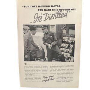 Vintage 1937 Havoline Modern Motor Modern Oil Ad Advertisement